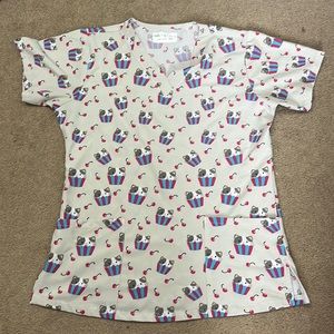 Cupcake Cat Scrub Top